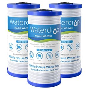 waterdrop ap810 whole house water filter, replacement for 3m® aqua-pure® ap810, ap801, ap811, whirlpool® whkf-gd25bb, whkf-dwhbb, 5 micron, 10" x 4.5", well & tap water filter, pack of 3