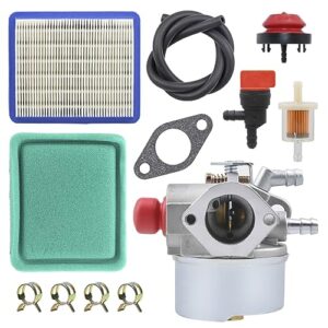 fitbest 640025 640017b carburetor with 36046 air filter tune up kit for tecumseh ohh45 ohh50 ohh55 ohh60 ohh65 5.5hp 6.5hp ohh enduro ohv engine lawn mower replace 640014 640017 640117 640004 640025a