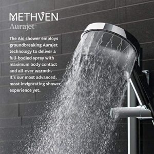 Methven Aio Removable Handheld Shower Head with High Pressure Water Jets, Hose, and Adjustable Arm Mount | Water Saving & High Pressure Spray Technology, Chrome