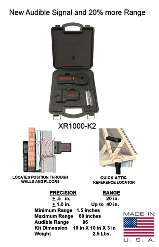 Magnespot XR1000-K2 Revolutionary for Reference Point Locator, Magnespot XR1000 W/Receiver, Transmitter & 9V Alkaline Batteries, Wall or Floor Drill spot Locator. for Drilling and coreing