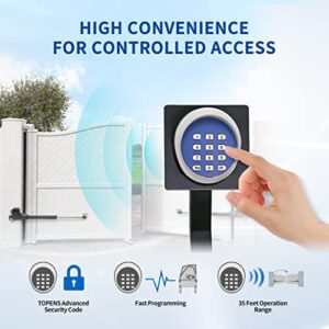 TOPENS TKP3 Wireless Keypad Keyless Entry Keypad Digital Code Panel Security Control for Automatic Swing Sliding Gate Opener Garage Door Opener, Remote Operator Accessory for Outdoor Use