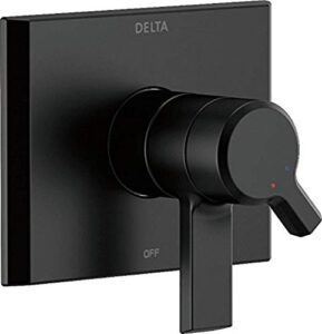 delta faucet pivotal 17 series dual-function shower handle valve trim kit, matte black t17099-bl (valve not included)
