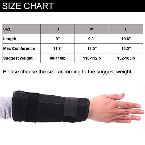 Adjustable Breathable Wrist Forearm Splint, External Fixed Support Forearm Brace Fixing Orthosis for Sprains Arthritis and Tendinitis (M)