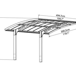 Palram - Canopia Arizona 10 Ft. x 16 Ft. x 9 Ft. Breeze 5000 Single Carport Aluminum Metal Frame and Polycarbonate Panels Car Port for Outdoor Driveway Car, Truck, RV, Boat Storage (Gray/Bronze)