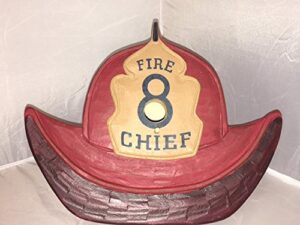 fire chief birdhouse/indoor or outdoor/home decor/home&living/housewarming/fireman/fire chief/red/fireman hat/rustic/primitive/country style living/made in usa/all seasons/9"x11 1/2"x3 1/2"