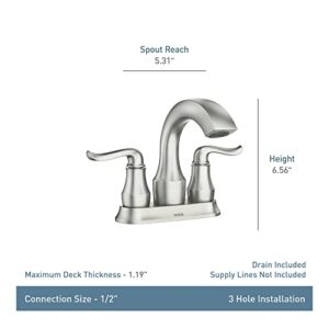 Moen Hamden Spot Resist Brushed Nickel Two-Handle 4-inch Centerset Bathroom Faucet, 84300SRN