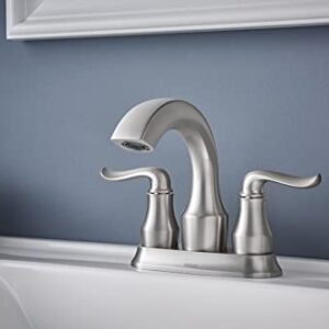 Moen Hamden Spot Resist Brushed Nickel Two-Handle 4-inch Centerset Bathroom Faucet, 84300SRN