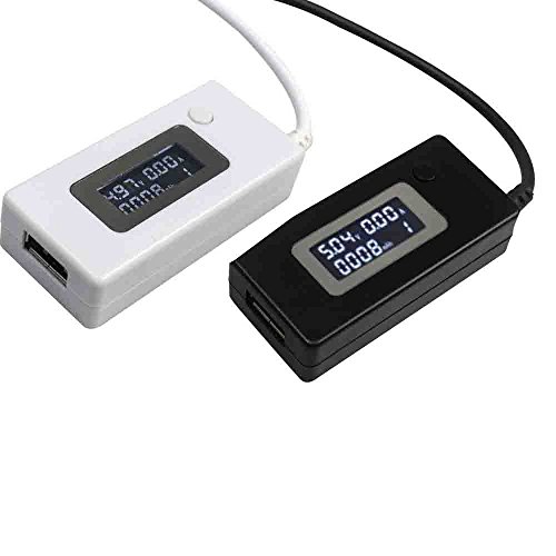 Vanki USB Voltage/Amps Power Meter Tester Multimeter, Test speed of chargers, cables, capacity of power banks Black 1pcs