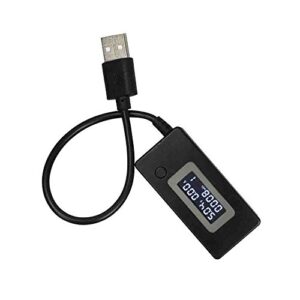 Vanki USB Voltage/Amps Power Meter Tester Multimeter, Test speed of chargers, cables, capacity of power banks Black 1pcs