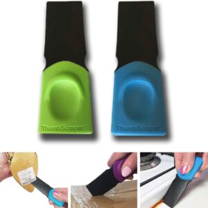 FusionBrands Thumb Scraper Tool, 2 Pack – Save Your Manicure – A Multi-Use Plastic Scraper, Ideal for Removing Price Stickers, Tags, Wax, Grime, Gum and More – Nylon with Non-Slip Grip
