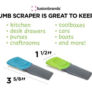 FusionBrands Thumb Scraper Tool, 2 Pack – Save Your Manicure – A Multi-Use Plastic Scraper, Ideal for Removing Price Stickers, Tags, Wax, Grime, Gum and More – Nylon with Non-Slip Grip