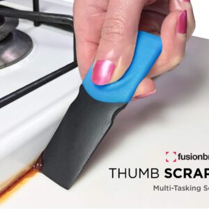 FusionBrands Thumb Scraper Tool, 2 Pack – Save Your Manicure – A Multi-Use Plastic Scraper, Ideal for Removing Price Stickers, Tags, Wax, Grime, Gum and More – Nylon with Non-Slip Grip