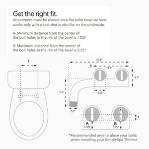 Brondell Bidet - Thinline SimpleSpa SS-150 Fresh Water Spray Non-Electric Bidet Toilet Attachment in White with Self Cleaning Nozzle