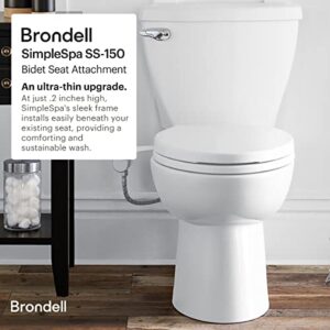 Brondell Bidet - Thinline SimpleSpa SS-150 Fresh Water Spray Non-Electric Bidet Toilet Attachment in White with Self Cleaning Nozzle