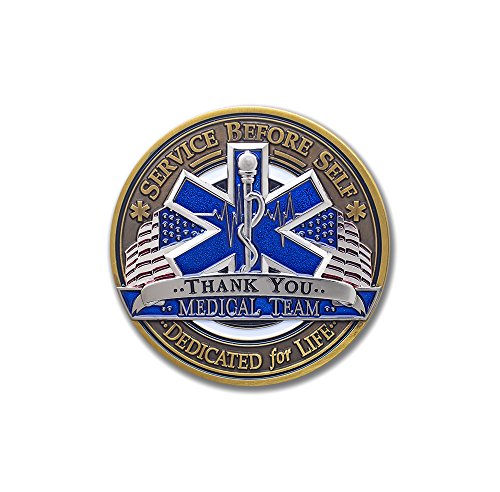 Armor Coin & Emblem - Medical Team Challenge Coin EMT | EMS | Honoring Heroic Medical Professionals | Medical Team - with Deluxe Display Box & Polishing Cloth - Appreciation Tribute Coin