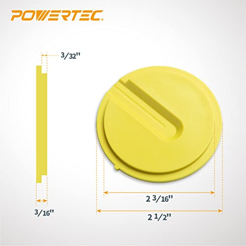 POWERTEC 71086 Zero Clearance Table Saw Insert for Delta Bandsaw Models – 5 Pack, 2-1/2" Outer Dia. x 2-3/16" Inner Dia.