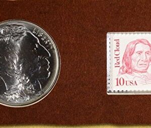 2001 D D American Buffalo $1 Silver Commem Coin & Currency Set Dollar Brilliant Uncirculated