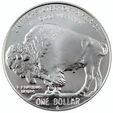 2001 D D American Buffalo $1 Silver Commem Coin & Currency Set Dollar Brilliant Uncirculated