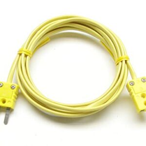 K-Type Thermocouple Extension Cable Wire with Miniature Mini Type K Thermocouple Connectors 6 ft (= 2 Yard) Long