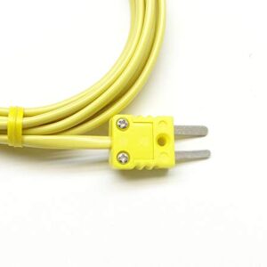 K-Type Thermocouple Extension Cable Wire with Miniature Mini Type K Thermocouple Connectors 6 ft (= 2 Yard) Long