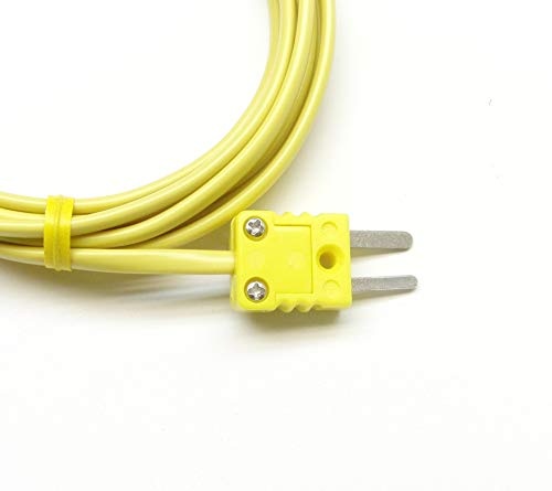 K-Type Thermocouple Extension Cable Wire with Miniature Mini Type K Thermocouple Connectors 6 ft (= 2 Yard) Long