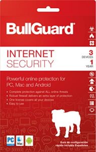 bullguard internet security 2018 download key card, 1 year (3-users)