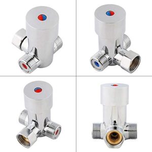 G1/2 Hot Cold Water Mixing Valve 3 Ways Solid Brass Thermostatic Mixer Temperature Control for Bathroom Automatic Sensor Faucet Mixer Valve