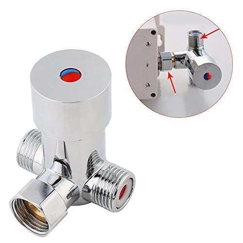 G1/2 Hot Cold Water Mixing Valve 3 Ways Solid Brass Thermostatic Mixer Temperature Control for Bathroom Automatic Sensor Faucet Mixer Valve