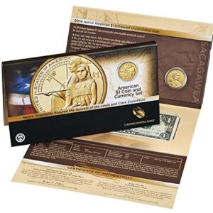 2014 D Sacagawea Coin And Currency Set Enhanced Dollar Uncirculated US Mint