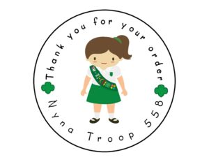 scout stickers personalized, printed and shipped set of 20