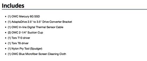 OWC 1TB SSD Upgrade Bundle for 2011 iMacs, Mercury Electra 1.0TB 6G SSD, AdaptaDrive 2.5" to 3.5" Drive Converter Bracket, in-line Digital Thermal Sensor Cable, Installation Tools, OWCKITIM11HE1TB