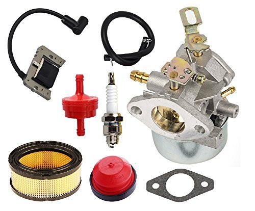 HIFROM 640349 640052 640054 Carburetor Kit with Ignition Coil Air Fuel Filter Replacement for Tecumseh 8HP 9HP 10HP HMSK80 HMSK90 LH318SA LH358SA