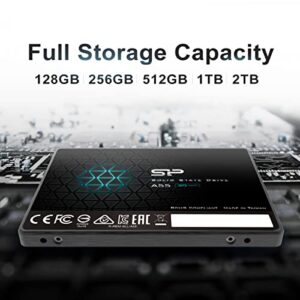 Silicon Power 256GB SSD 3D NAND A55 SLC Cache Performance Boost SATA III 2.5" Internal Solid State Drive (SP256GBSS3A55S25)