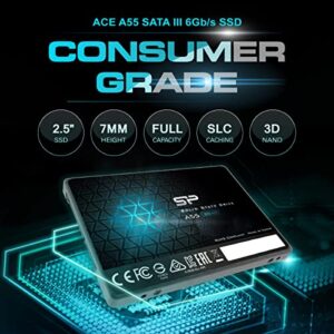 Silicon Power 256GB SSD 3D NAND A55 SLC Cache Performance Boost SATA III 2.5" Internal Solid State Drive (SP256GBSS3A55S25)