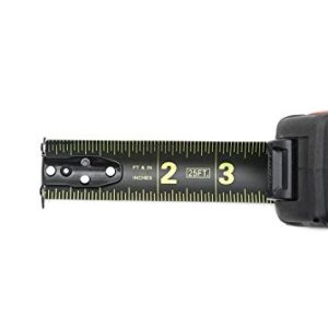 Crescent Lufkin 1-3/16" x 25' Black Widow Black Dual Sided Tape Measure - L1025B