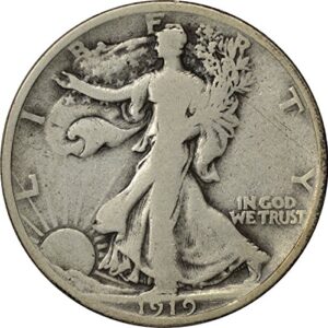 1919-p walking liberty half dollar, vg, uncertified