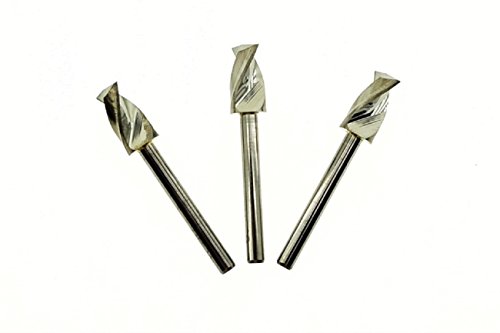 3qty High Performance 6.5mm Carbide End Mill Router Bit Flat Bottom Up-Cut for FR4 CNC PCB Circuit Board Aluminum More Spiral 2 Flute 1/8" Shank