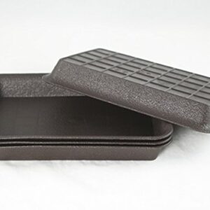 4 Rectangular Dark Brown Plastic Humidity/Drip Tray for Bonsai Tree & House Indoor Plants - 7"x 5"x 1"