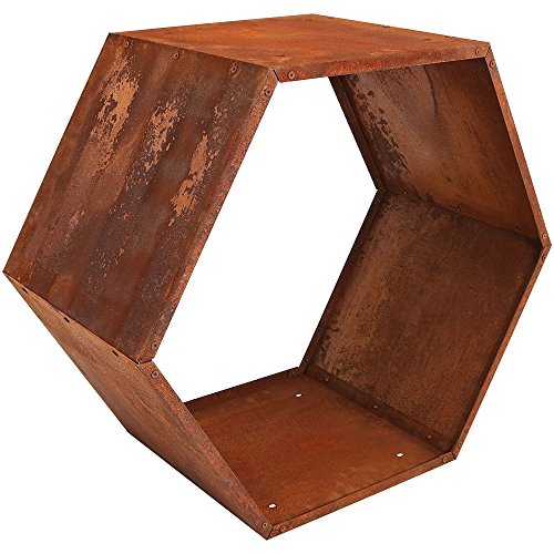 Sunnydaze Outdoor Hexagon Heavy-Duty Firewood Log Rack - Honeycomb Design - Cold-Rolled Steel Construction - 30-Inch