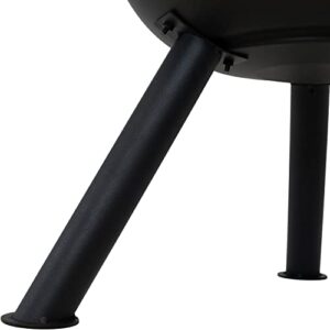 Sunnydaze 5-Foot Black Cold-Rolled Steel Modern Chiminea with Durable Wood Grate - Heat-Resistant Paint Finish