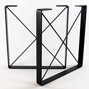 X Brace Powdercoated Steel Dining Table Legs-Choose Your Height and Width