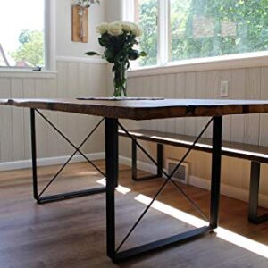 X Brace Powdercoated Steel Dining Table Legs-Choose Your Height and Width