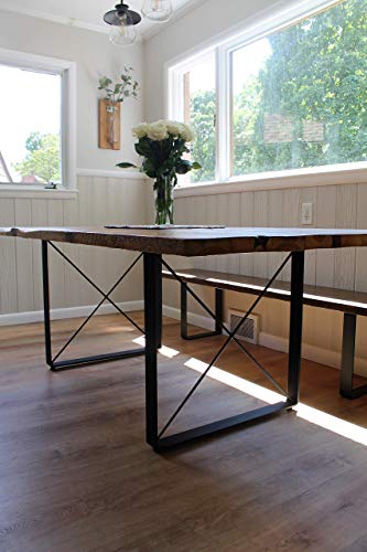X Brace Powdercoated Steel Dining Table Legs-Choose Your Height and Width