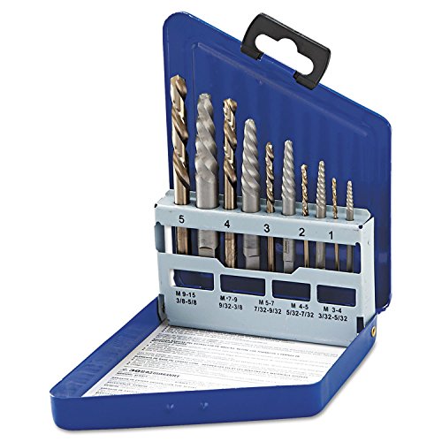 Sae Spiral-Flute Extractor/drill Bit Set, 10-Piece