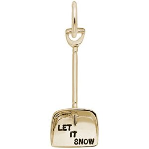 gold plated snow shovel charm