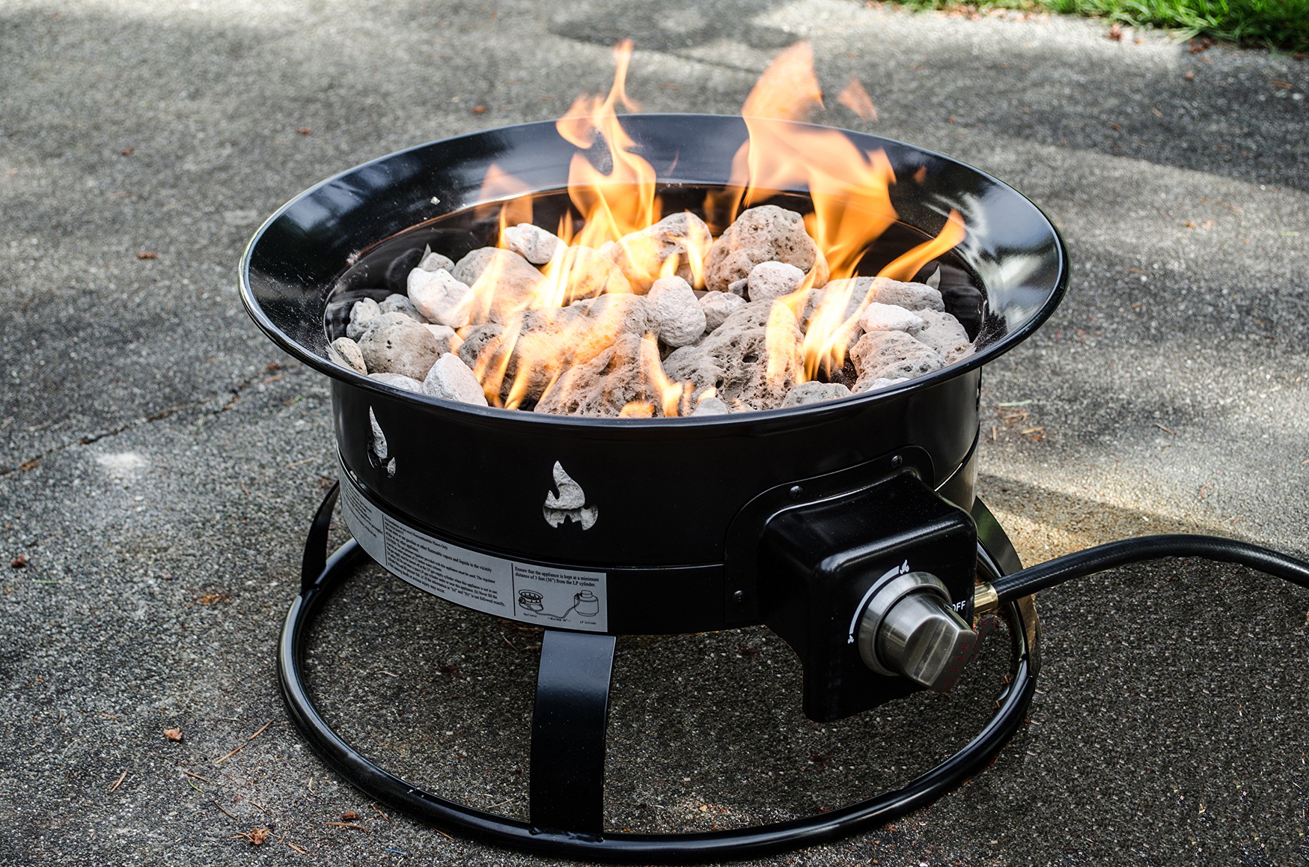 Heininger 5995 58,000 BTU Portable Propane Outdoor Fire Pit Includes Carry Bag