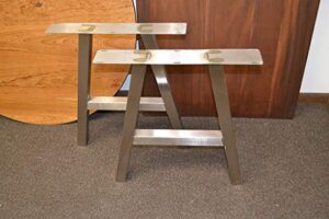 brushed stainless table legs, a-frame style - any size