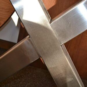 Brushed Stainless Table Legs, X-Frame Style - Any Size