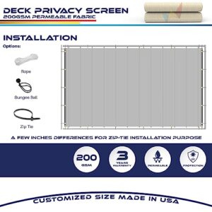 Windscreen4less 3'x10' Deck Balcony Privacy Screen for Deck Pool Fence Railings Apartment Balcony Privacy Screen for Patio Yard Porch Chain Link Fence Condo with Zip Ties Beige