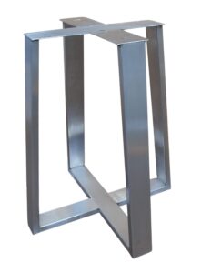 brushed stainless metal table base, tapered pedestal style - any size and color